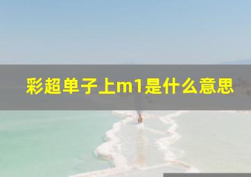 彩超单子上m1是什么意思