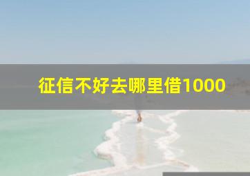 征信不好去哪里借1000