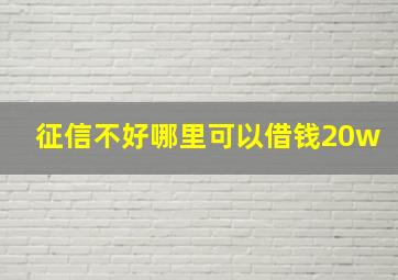 征信不好哪里可以借钱20w