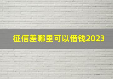 征信差哪里可以借钱2023