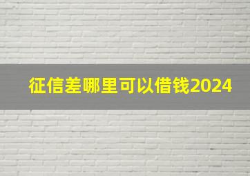 征信差哪里可以借钱2024