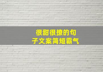 很甜很撩的句子文案简短霸气