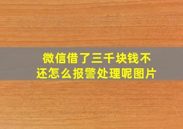 微信借了三千块钱不还怎么报警处理呢图片