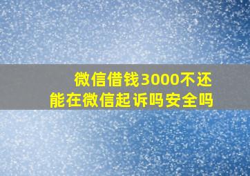 微信借钱3000不还能在微信起诉吗安全吗