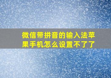 微信带拼音的输入法苹果手机怎么设置不了了