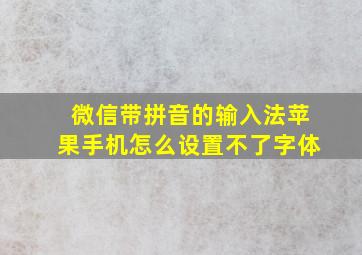 微信带拼音的输入法苹果手机怎么设置不了字体