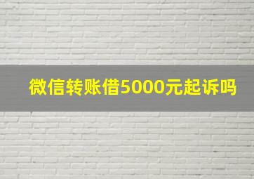 微信转账借5000元起诉吗