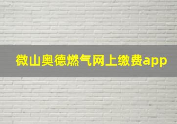 微山奥德燃气网上缴费app