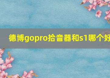 德博gopro拾音器和s1哪个好