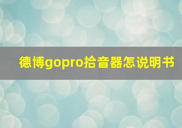 德博gopro拾音器怎说明书