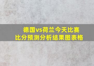 德国vs荷兰今天比赛比分预测分析结果图表格