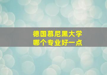 德国慕尼黑大学哪个专业好一点