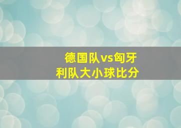 德国队vs匈牙利队大小球比分