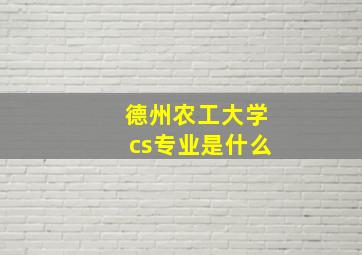 德州农工大学cs专业是什么