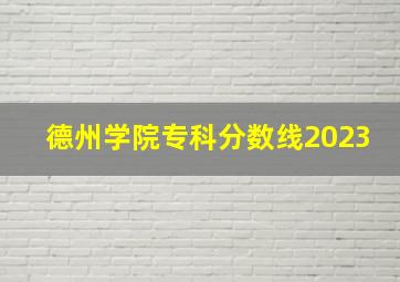 德州学院专科分数线2023