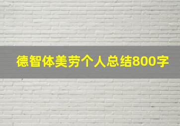 德智体美劳个人总结800字