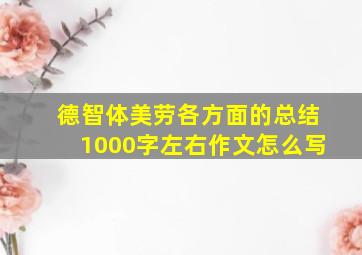 德智体美劳各方面的总结1000字左右作文怎么写