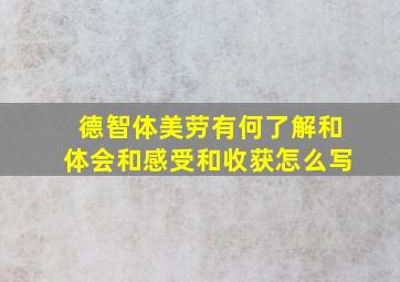 德智体美劳有何了解和体会和感受和收获怎么写