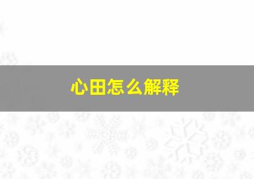 心田怎么解释