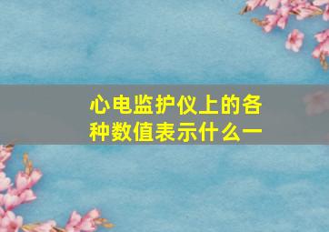 心电监护仪上的各种数值表示什么一