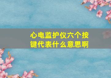 心电监护仪六个按键代表什么意思啊