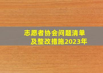 志愿者协会问题清单及整改措施2023年