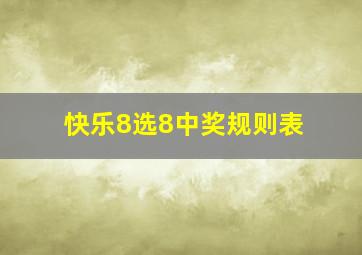 快乐8选8中奖规则表