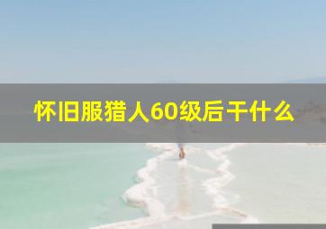 怀旧服猎人60级后干什么