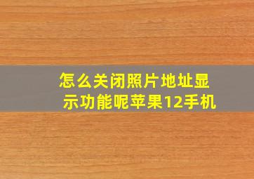 怎么关闭照片地址显示功能呢苹果12手机