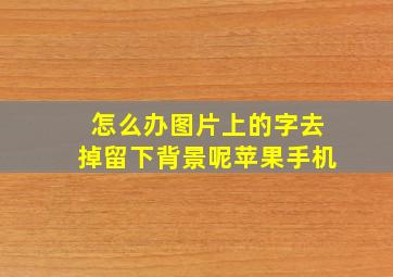 怎么办图片上的字去掉留下背景呢苹果手机