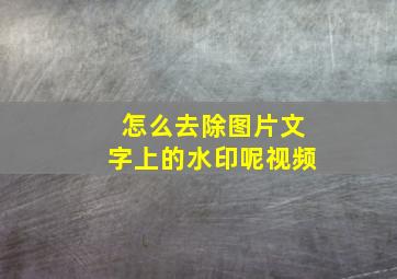 怎么去除图片文字上的水印呢视频