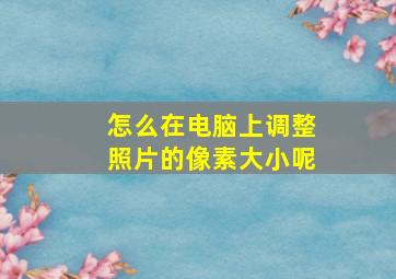 怎么在电脑上调整照片的像素大小呢