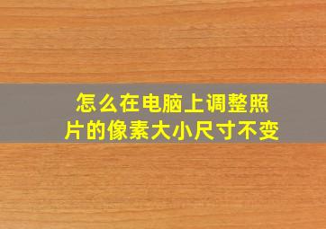 怎么在电脑上调整照片的像素大小尺寸不变