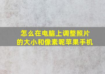 怎么在电脑上调整照片的大小和像素呢苹果手机