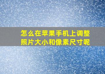 怎么在苹果手机上调整照片大小和像素尺寸呢