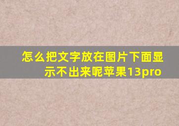 怎么把文字放在图片下面显示不出来呢苹果13pro