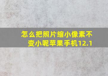 怎么把照片缩小像素不变小呢苹果手机12.1