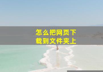 怎么把网页下载到文件夹上