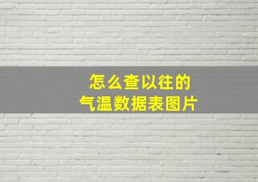 怎么查以往的气温数据表图片