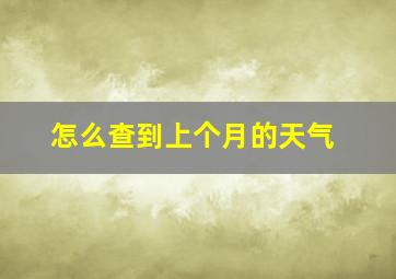 怎么查到上个月的天气