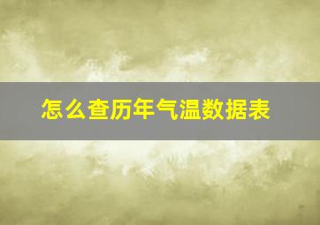 怎么查历年气温数据表