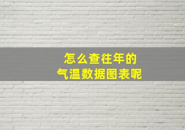 怎么查往年的气温数据图表呢