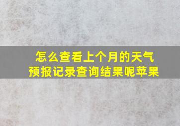 怎么查看上个月的天气预报记录查询结果呢苹果