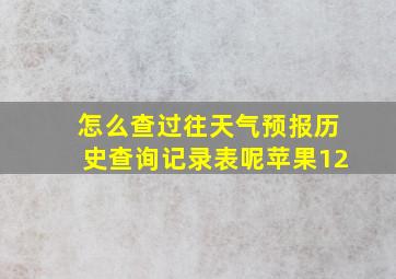 怎么查过往天气预报历史查询记录表呢苹果12