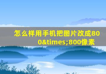 怎么样用手机把图片改成800×800像素