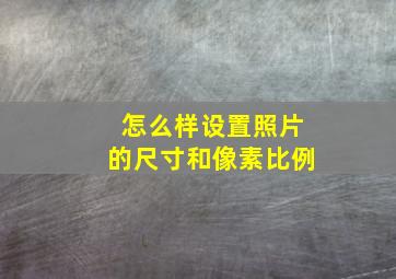 怎么样设置照片的尺寸和像素比例