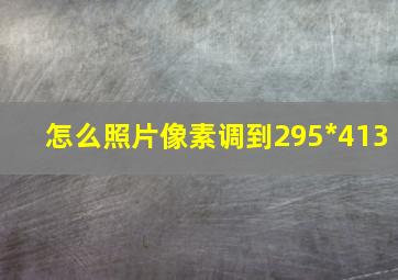 怎么照片像素调到295*413