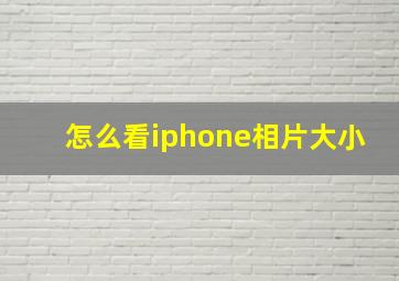 怎么看iphone相片大小