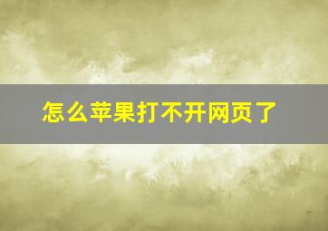 怎么苹果打不开网页了