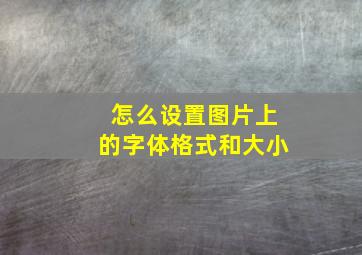 怎么设置图片上的字体格式和大小